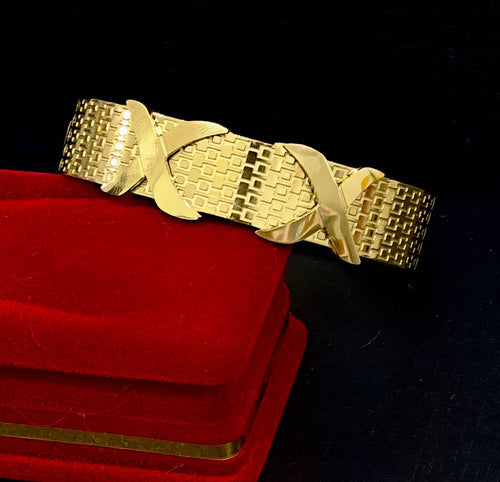 Bracelet Écailles Serpent avec Nœud Doré