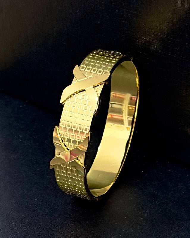 Bracelet Écailles Serpent avec Nœud Doré